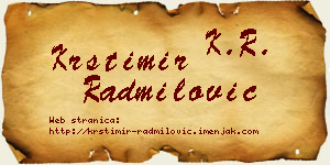 Krstimir Radmilović vizit kartica
